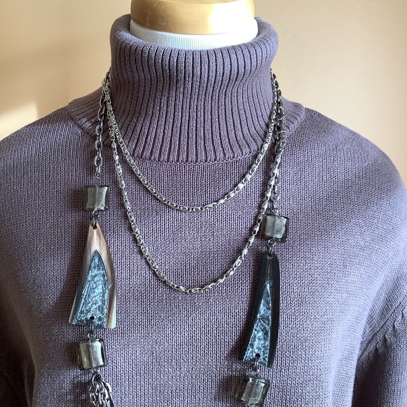 GAP Greyish -Purple Oversized Cotton Turtleneck Sweater Size L - Picture 5 of 13